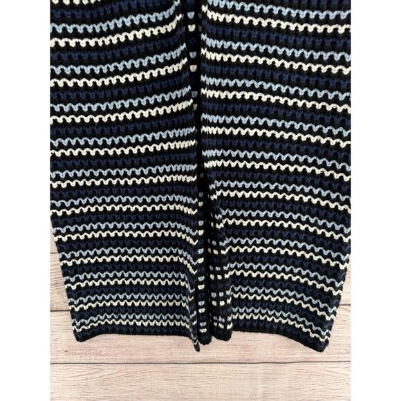 FRNCH Paris Chunky Knit Duster Cardigan Sweater Womens One Size Black Blue - Picture 3 of 13